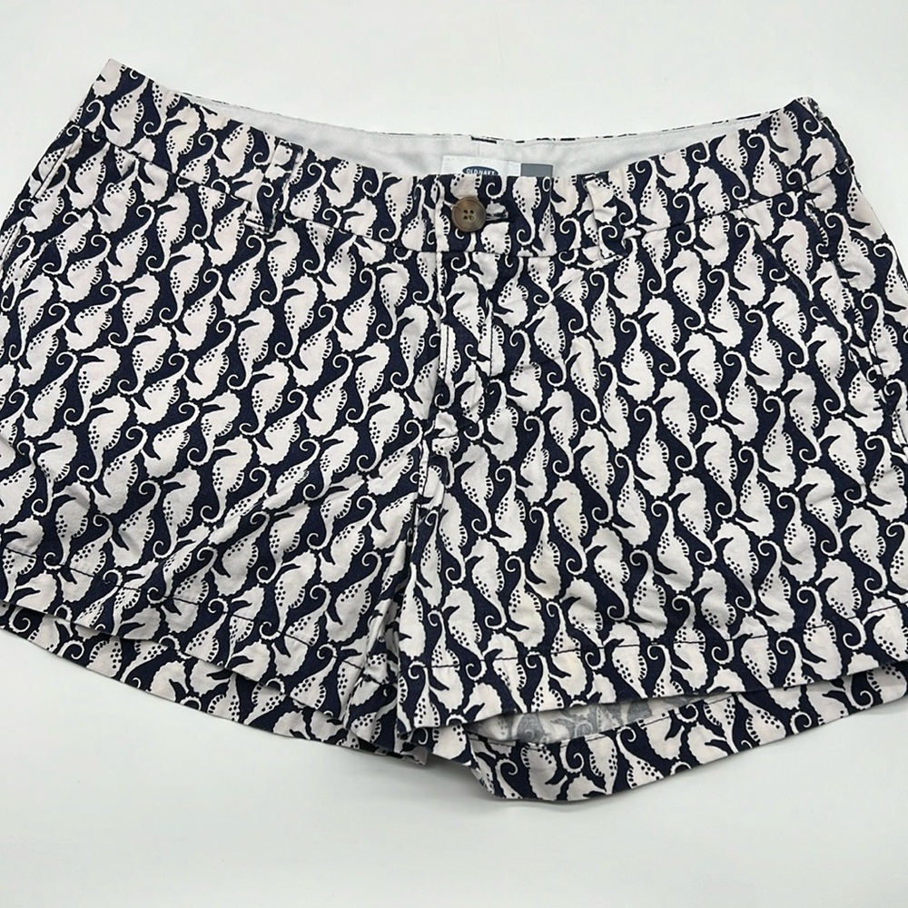 Seahorse Old Navy Navy White Casual Shorts Womens sz 6 Coastal Cowgirl Beach